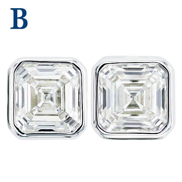ダイヤモンド ピアス 一粒 2ct(Total) K～L VS2～SI2 エメラルドカット