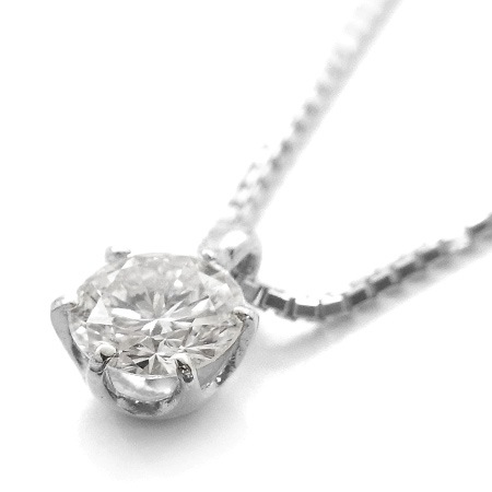 ダイヤモンド ネックレス 一粒 0.4ct SI2-F-3EXCELLENT/H&C プラチナ 中央宝石研究所 鑑定書付
