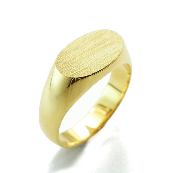 メンズリング 横小判 印台 シグネットリング 18金 エメットジュエリー