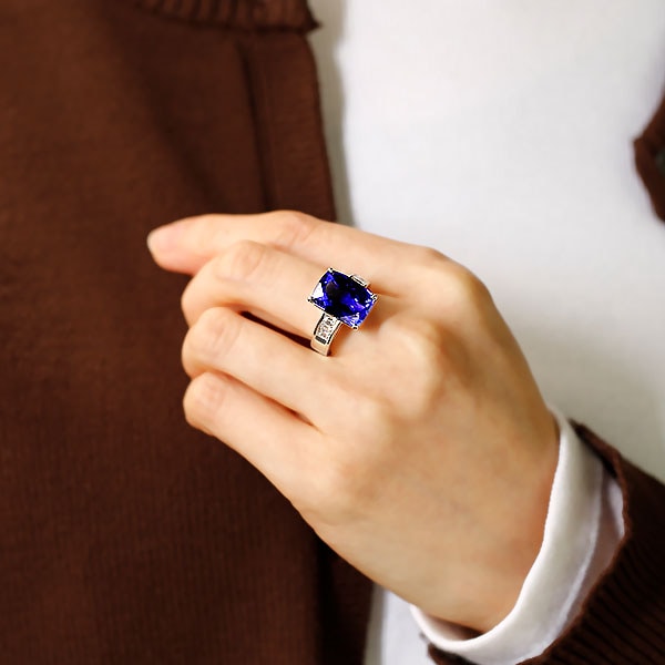 タンザナイト リング 11ct プラチナ 第三者機関 鑑別書付 【R】