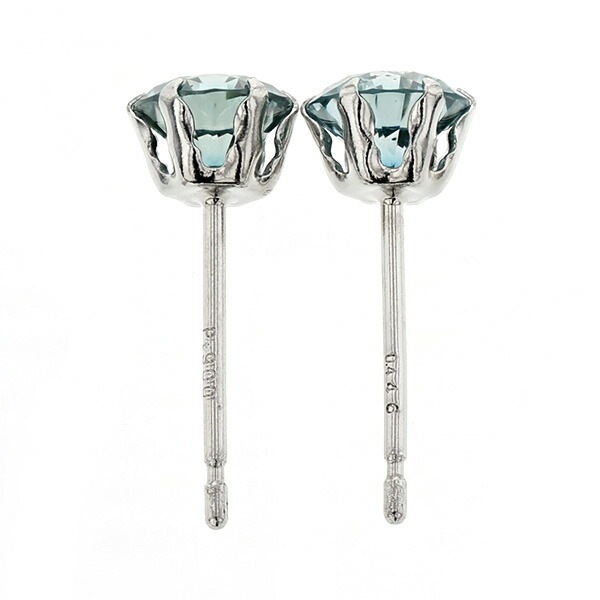 ブルーダイヤモンド ピアス 0.3ct(Total) FANCY DEEP GREEN BLUE