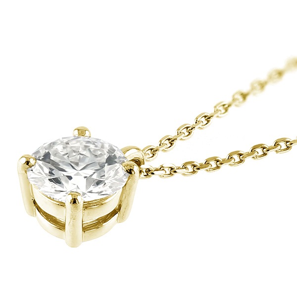 ダイヤモンド ネックレス 一粒 0.3ct E VS2 3EX H&C 18金 中央宝石研究 