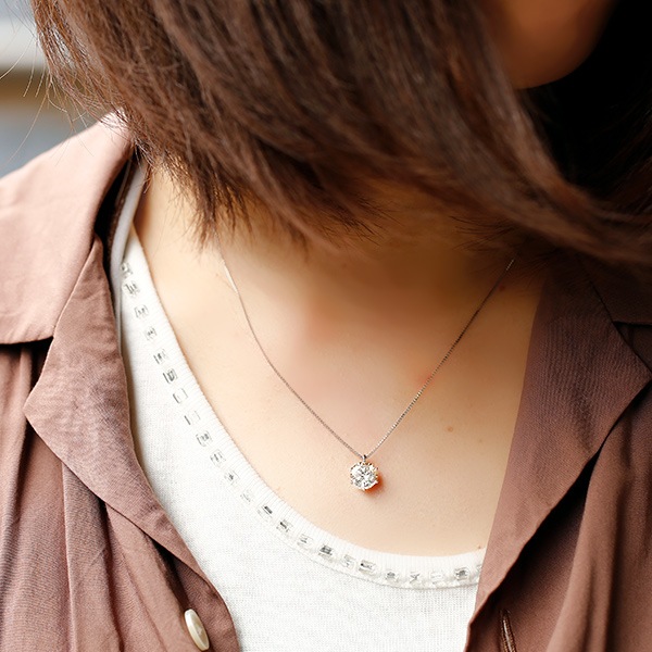 ダイヤモンド ネックレス 一粒 2.163ct D SI2 GOOD プラチナ 中央宝石