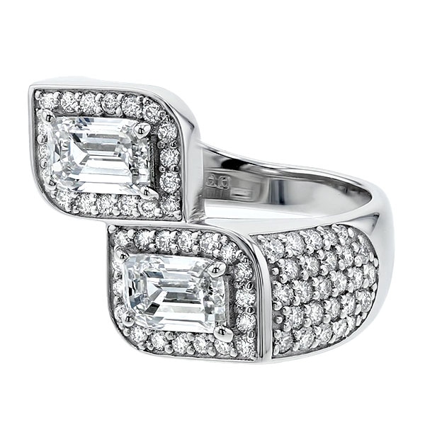 ダイヤモンド リング 1ct VVS1 SI1 E フレームカット プラチナ GIA