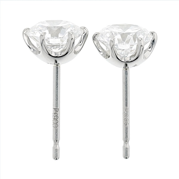 鑑定書付き 天然ダイヤモンドピアス ペア 計0.6ct F SI-2 GOOD Amazon | 計0.6ct D/SI2/EX プラチナ 天然ダイヤモンドピアス
