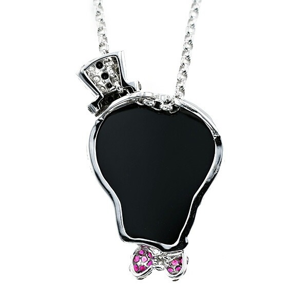 ダイヤモンド スカル ネックレス ダイヤモンド2.75ct(Total) ルビー  