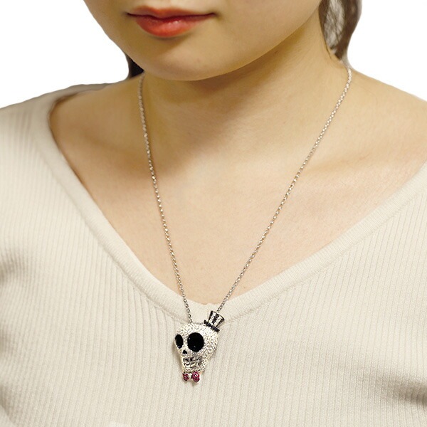 ダイヤモンド スカル ネックレス ダイヤモンド2.75ct(Total) ルビー  