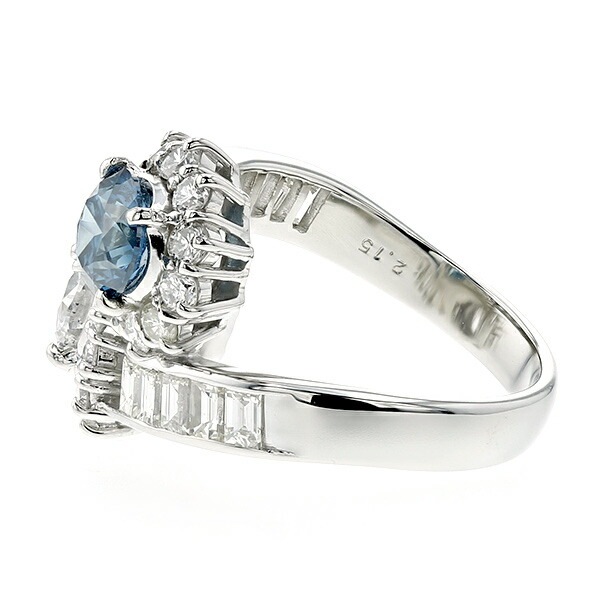 ブルーダイヤモンド リング 1.049ct SI2-FANCY DEEP GREEN BLUE