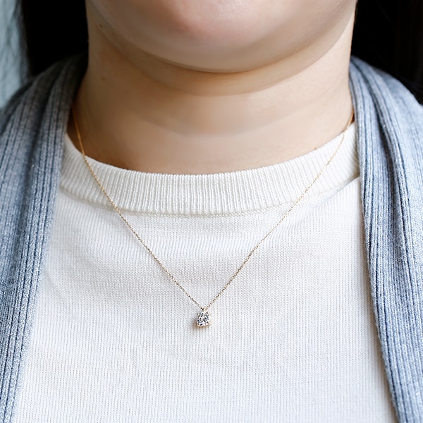 ダイヤモンド ネックレス 一粒 0.737ct SI1 D VERY GOOD 18金 中央宝石