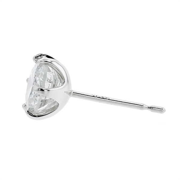 ダイヤモンド ピアス 一粒 片耳用 1ct F I1 FAIR プラチナ 中央宝石