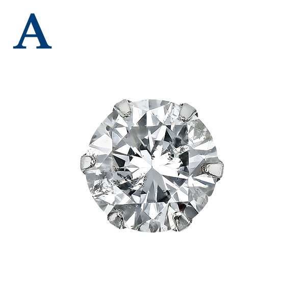 ダイヤモンド ピアス 片耳用 一粒 0.5ct F～H I1 VERY GOOD～GOOD