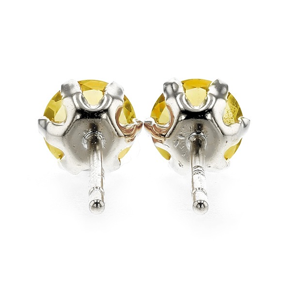 イエローサファイア ピアス 0.30～0.60ct(Total) ラウンドカット