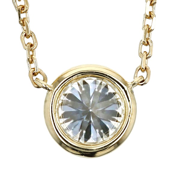 ダイヤモンド ネックレス 一粒 0.3ct D VVS1 3EX H&C 18金 中央宝石