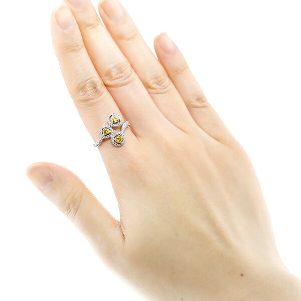 イエローダイヤモンド リング 0.668ct(Total) VS1~I1-FANCY イエローダイヤモンド リング 0.668ct(Total) VS1~I1-FANCY