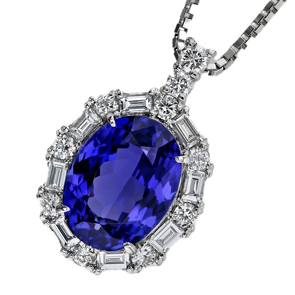 タンザナイトネックレス タンザナイト ネックレス 4.8ct プラチナ 第三者機関 鑑別書付