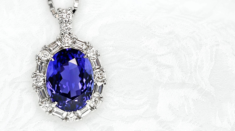 タンザナイト ネックレス 4.8ct プラチナ 第三者機関 鑑別書付