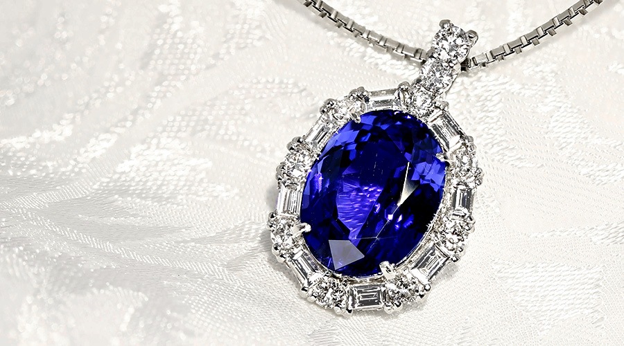 タンザナイト ネックレス 4.8ct プラチナ 第三者機関 鑑別書付