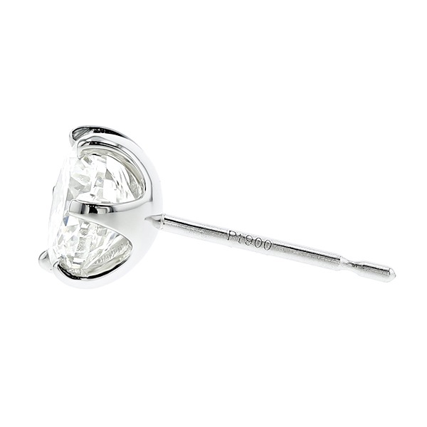 ダイヤモンド ピアス 片耳用 1ct H I1 FAIR プラチナ 中央宝石研究所