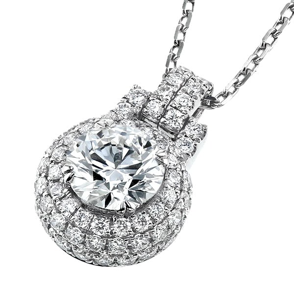 ダイヤモンド ネックレス 0.8ct D VS2 3EX H&C プラチナ 中央