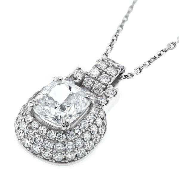 ダイヤモンド ネックレス 1ct D IF クッションモディファイド