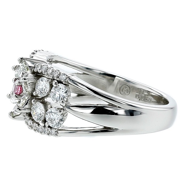 ピンクダイヤモンド リング 0.071ct FANCY INTENSE PURPLISH PINK VS2