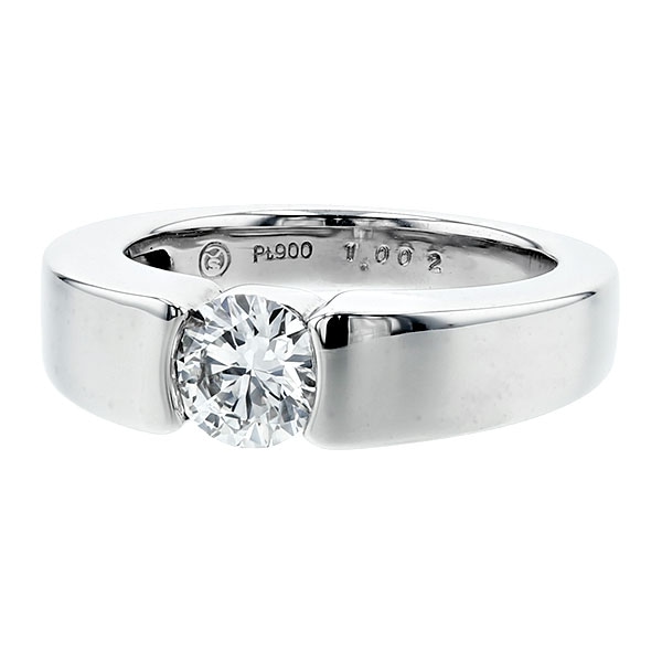ダイヤモンド リング 1ct D VS2 3EX プラチナ 中央宝石研究所/GIA 鑑定