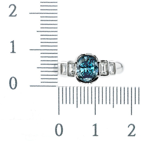 ブルーダイヤモンド リング 1.1ct FANCY DEEP GREEN BLUE SI1 プラチナ