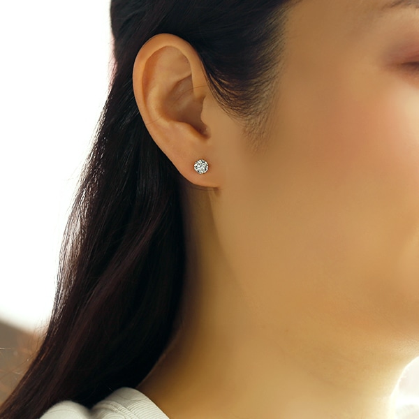 ダイヤモンド ピアス 一粒 1.5~1.9ct(Total) E~H SI1~SI2 VERY GOOD~GOOD プラチナ 中央宝石研究所 鑑定書付 【R】