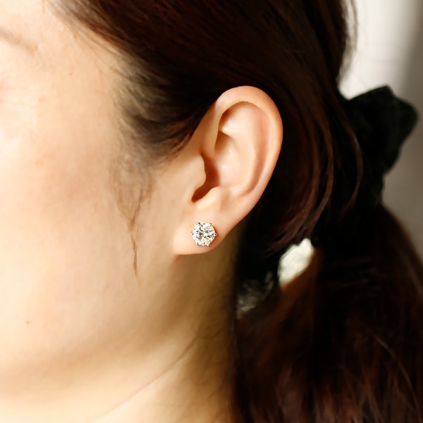 ダイヤモンド ピアス 片耳用 一粒 2.5ct I2 I GOOD プラチナ 中央宝石