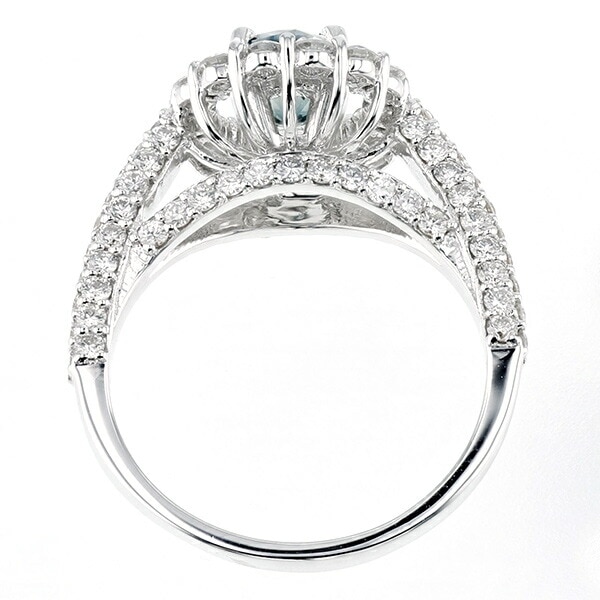 ブルーダイヤモンド リング 1.018ct SI1-FANCY DEEP GREEN BLUE K18WG