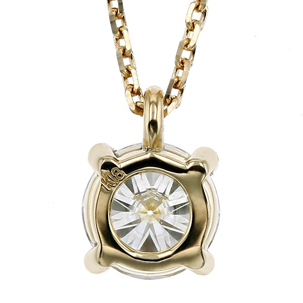 ダイヤモンド ネックレス 一粒 0.5ct I VS1 3EX H&C 18金 中央