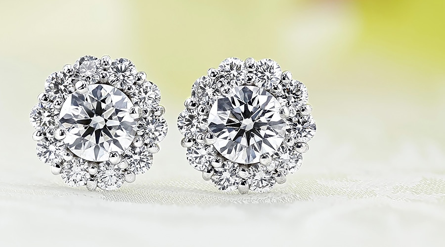 ダイヤモンド ピアス 1ct～1.1ct(Total) D VS2 EX H&C プラチナ 中央