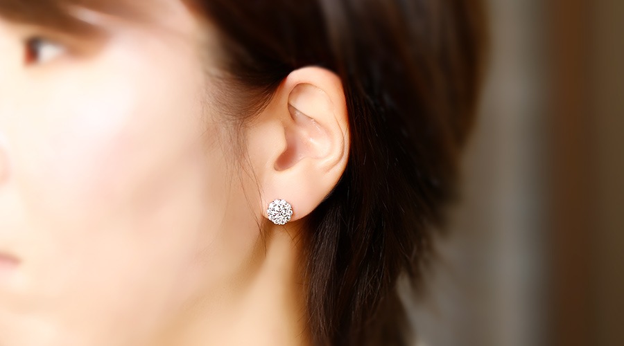 ダイヤモンド ピアス 1ct～1.1ct(Total) D VS2 EX H&C プラチナ 中央