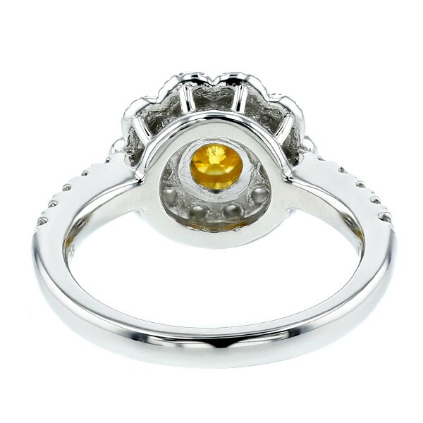 ダイヤモンド リング 0.509ct I1-FANCY VIVID ORANGY YELLOW プラチナ