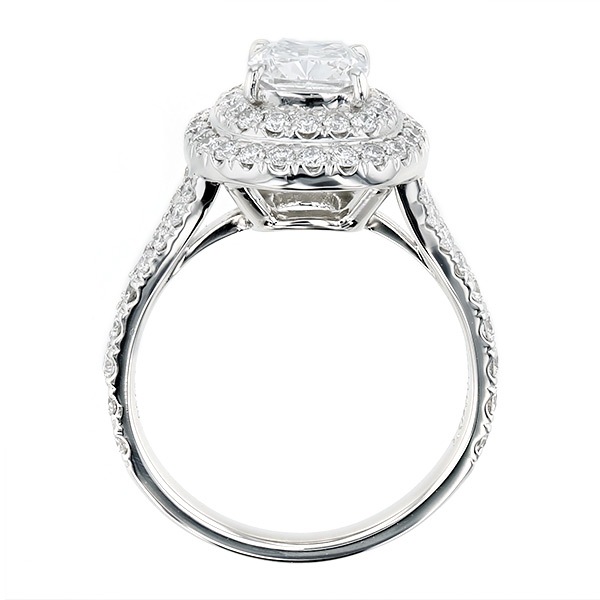 ダイヤモンド リング 1.013ct VS2-D-クッションカット プラチナ