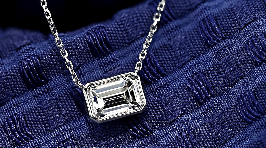 【美品✨】【中宝研ソ付】 エメラルドカット ダイヤモンド プラチナ ネックレス ダイヤモンド ネックレス 一粒 1ct K VS1 エメラルドカット プラチナ