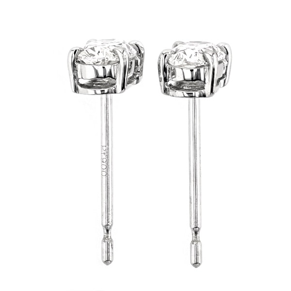 ダイヤモンド ピアス 0.590ct(Total) F SI1 オーバル プラチナ 中央