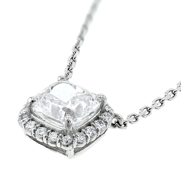 JB137★高級 ダイヤモンド コンビ ヘッド GIA鑑定書付 ダイヤモンド ネックレス 0.7ct G IF～VVS2 クッション モディファイド