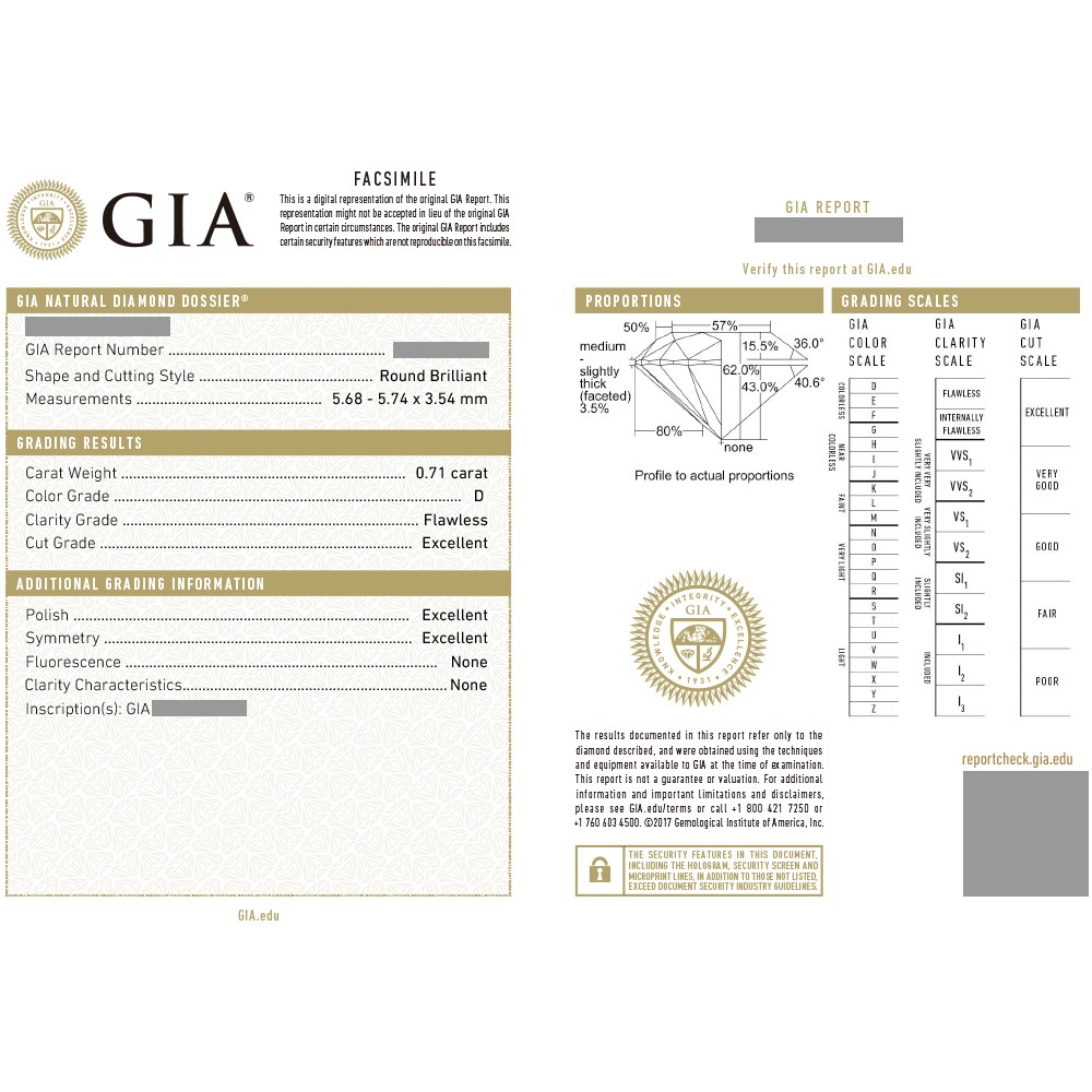 ダイヤモンド ルース 0.7ct D FL 3EX 中央宝石研究所/GIA 鑑定書付 【R
