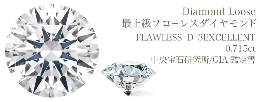 ダイヤモンド ルース 0.7ct D FL 3EX 中央宝石研究所/GIA 鑑定