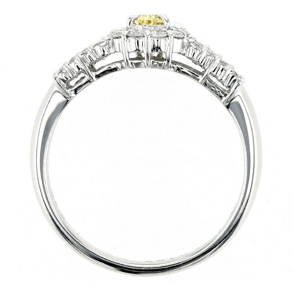 イエローダイヤモンド リング 0.125ct SI2-FANCY VIVID YELLOW 