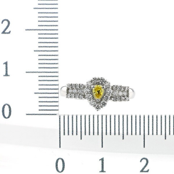 イエローダイヤモンド リング 0.125ct SI2-FANCY VIVID YELLOW 
