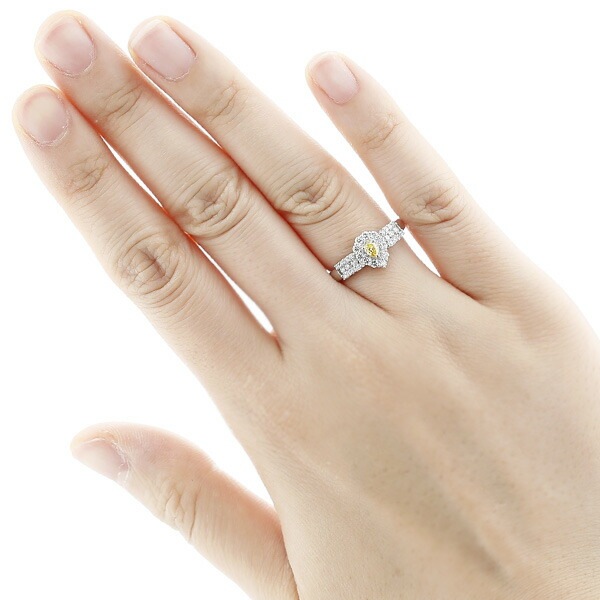 イエローダイヤモンド リング 0.125ct SI2-FANCY VIVID YELLOW 