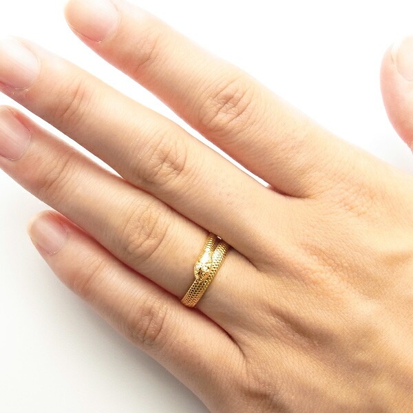 ダイヤモンド ヘビリング 0.01ct(Total) 18金 エメットジュエリー 保証 