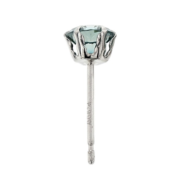 ブルーダイヤモンド ピアス 片耳用 0.3～0.4ct FANCY DEEP GREEN BLUE