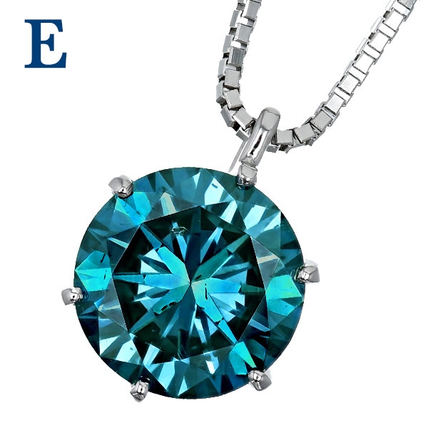K18WGブルーグリーンダイヤモンドネックレス13カラット ブルーダイヤモンド ネックレス 一粒 1ct～1.9ct FANCY DEEP GREEN