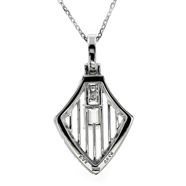 ダイヤモンド ネックレス 1.00ct IF-K-エメラルドカット プラチナ GIA