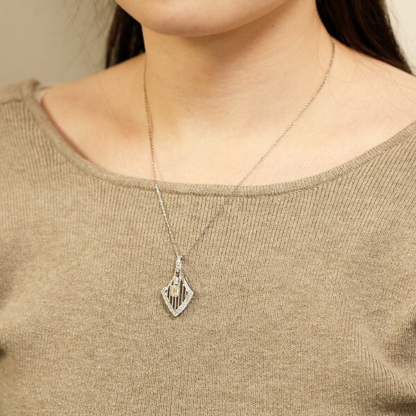 ダイヤモンド ネックレス 1.00ct IF-K-エメラルドカット プラチナ GIA
