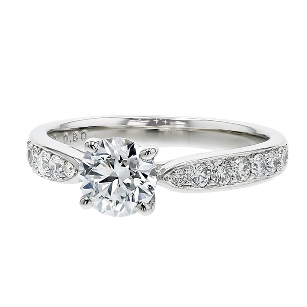ダイヤモンド リング 0.8ct D SI1 3EX プラチナ GIA 鑑定書付