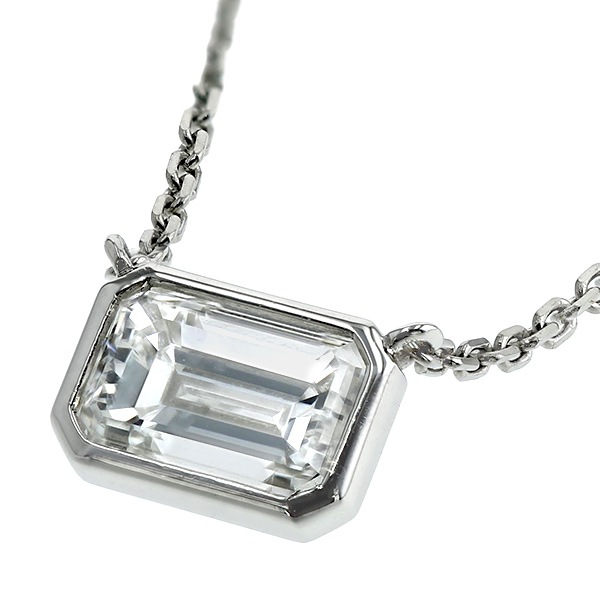 天然ダイヤモンドプラチナ 一粒ピアス E/VS1 エメラルドカットダイヤモンド ダイヤモンド ネックレス 一粒 1ct F VS1 エメラルドカット